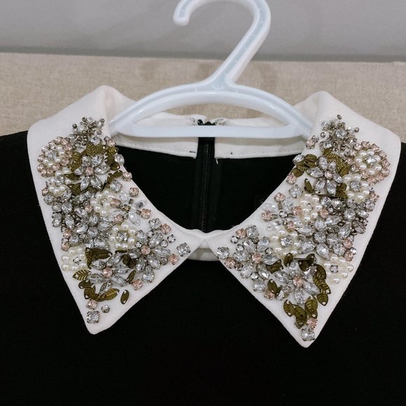 99% NEW IVANKA TRUMP BLACK DRESS WITH COLLARS - Picture 2 of 4